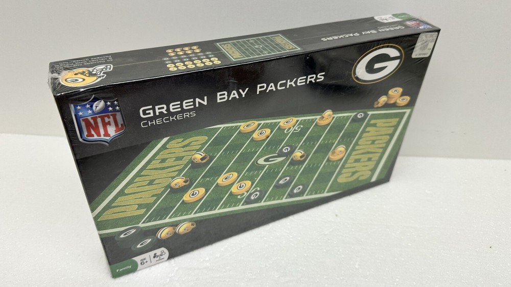 NFL Green Bay Packers Checkers Board Game Set New Sealed Masterpieces Brand