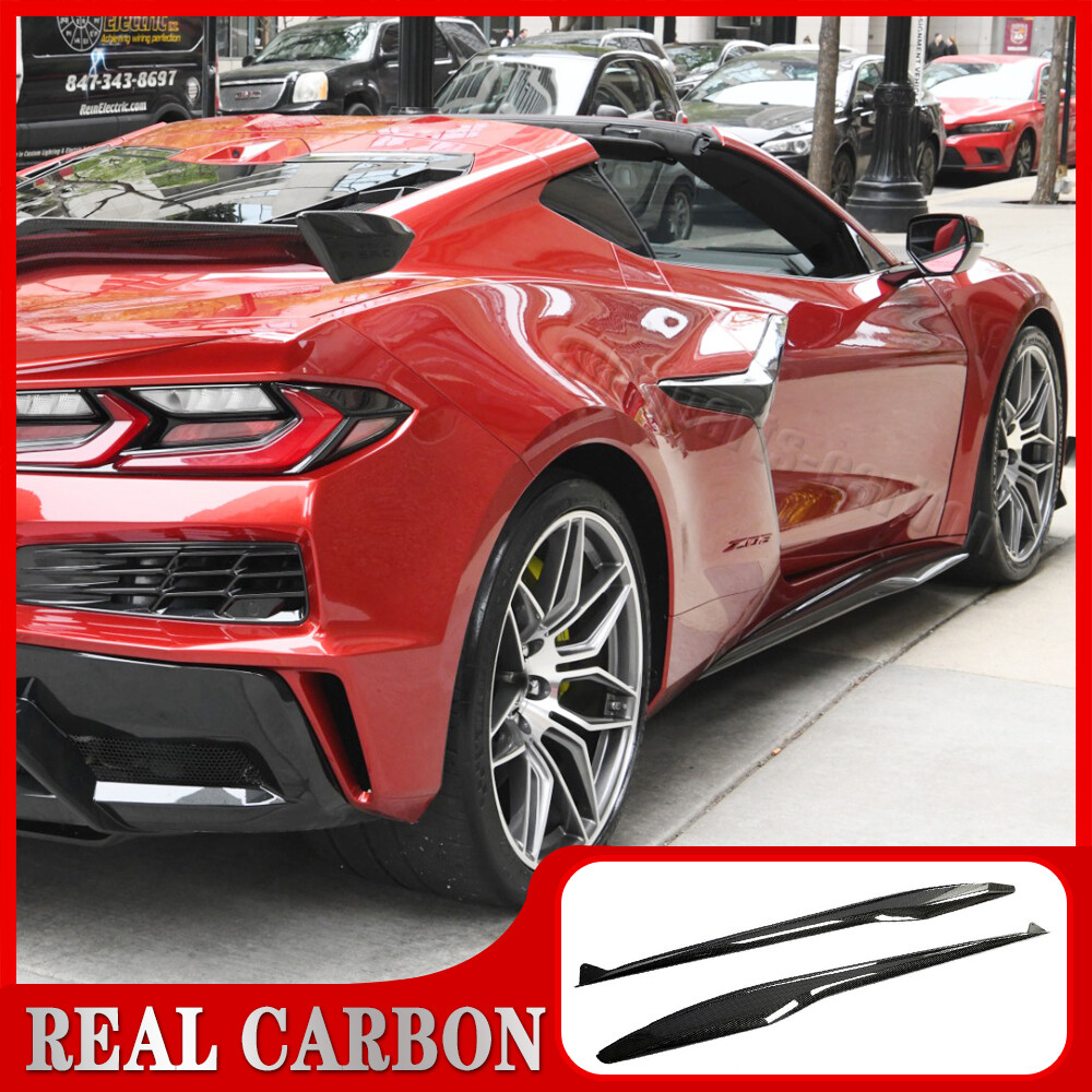 For Chevrolet Corvette C8 Z06 2023-25 REAL CARBON Side Skirt Extension Lip Panel
