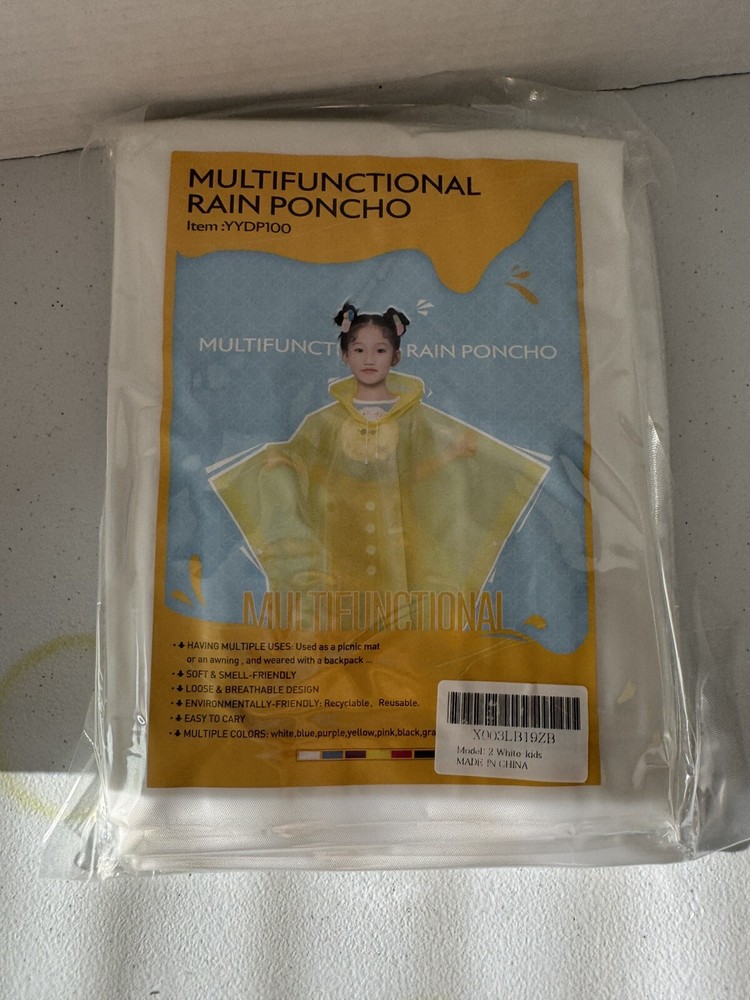 Children Kids Rain Poncho Boys & Girls for Camping Hiking Travel (a1) Set Of 2