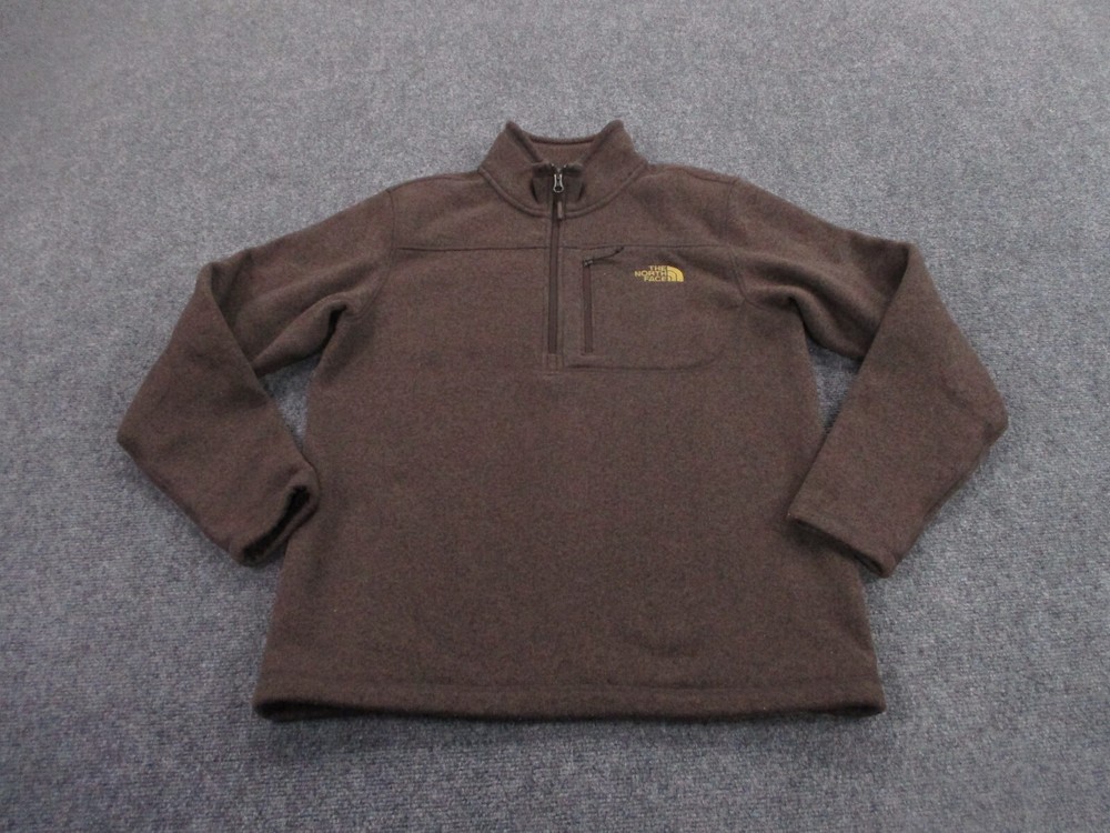 North Face Mens M Brown Fleece Logo Jacket for Hiking Work Outdoors