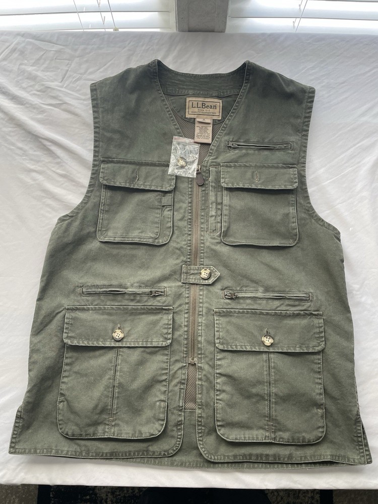New Vintage LL Bean Fishing Vest Mens Medium Utility Outdoor Gear With Tags