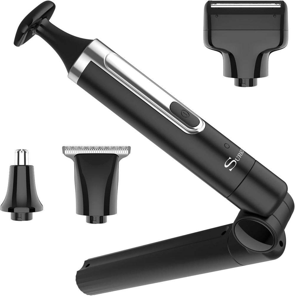 SURKER Body Trimmer Mens Electric Back Shaver Grooming kit Black
