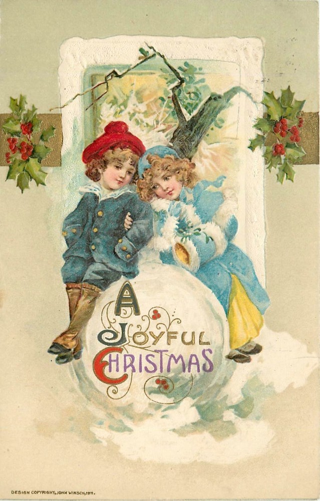 c1910 Schmucker Joyful Christmas Children Postcard 25-11795