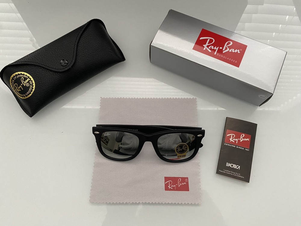 Ray-Ban Wayfarer Sunglasses RB2140 - Black And Silver - Brand New - Men