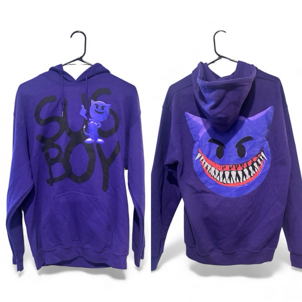 Lil Peep G59 SLICK BOY Purple Devil Hoodie Medium 999 Suicideboys RARE Merch
