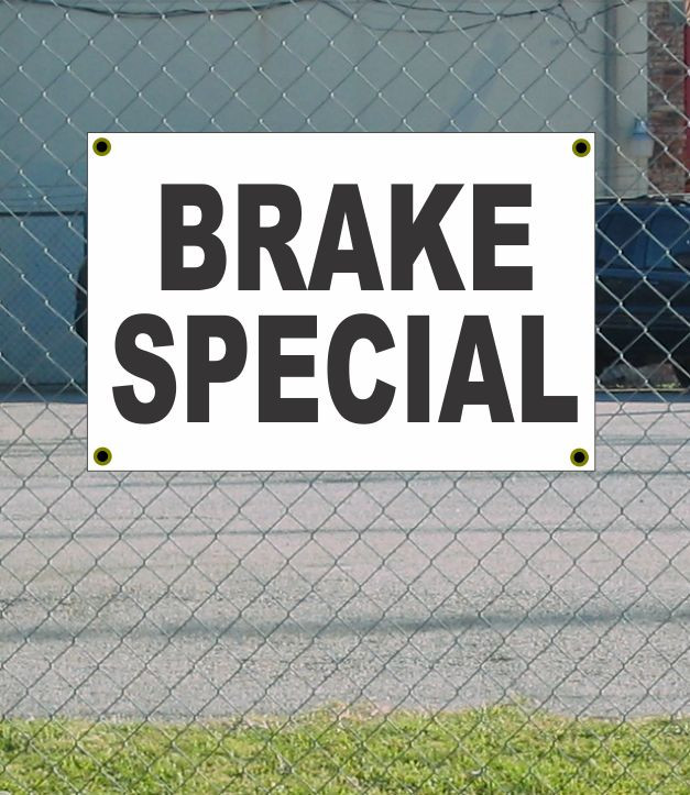 Upgrade Your Shop with a 2x3 BRAKE SPECIAL Black & White Banner Sign | New Discount Size & Price for Maximum Visibility