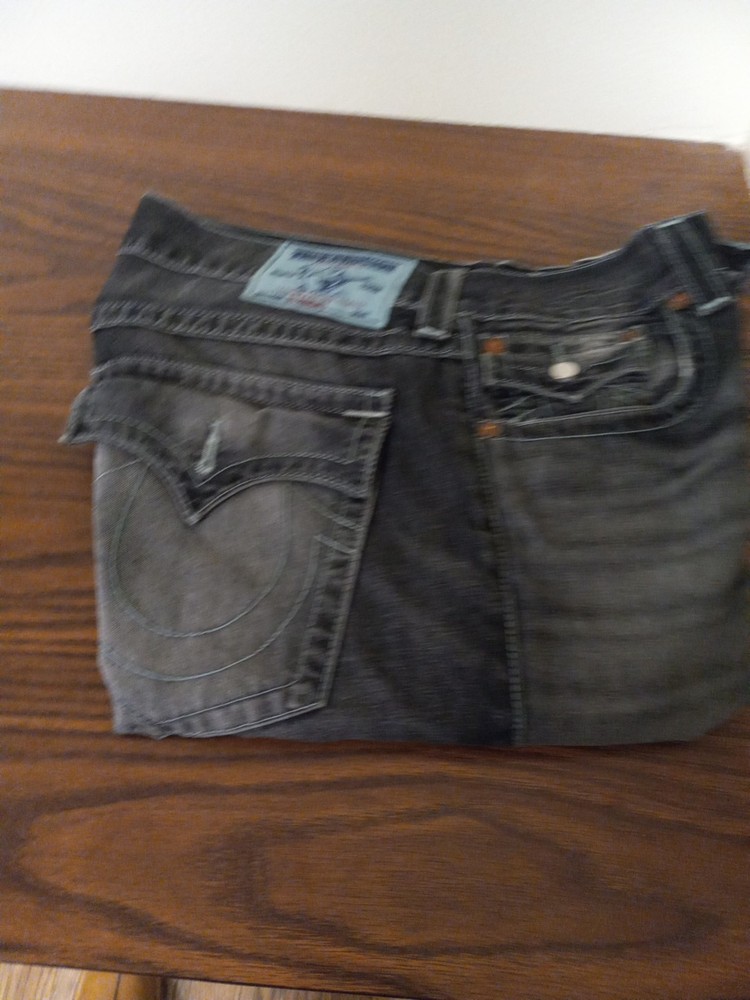 True Religion Men's Jeans 36x34 Blue Straight Leg, Medium Wash, Cotton Denim