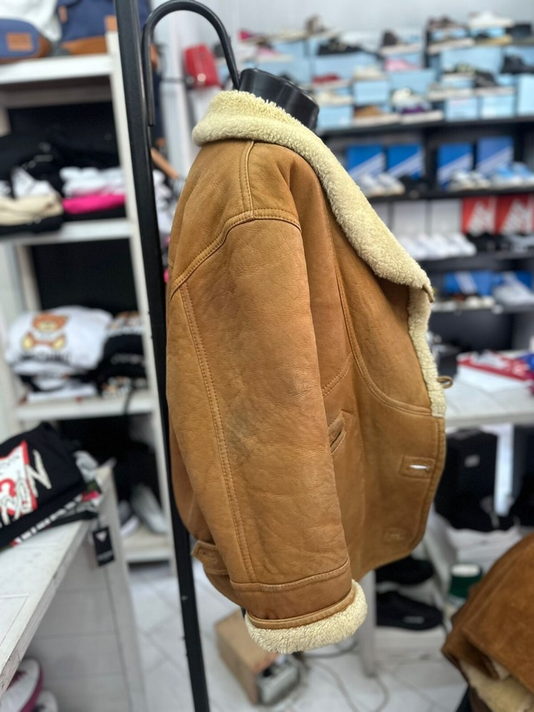 Vintage Brown Shearling Sheepskin Jacket for Women Size 42 LLV306