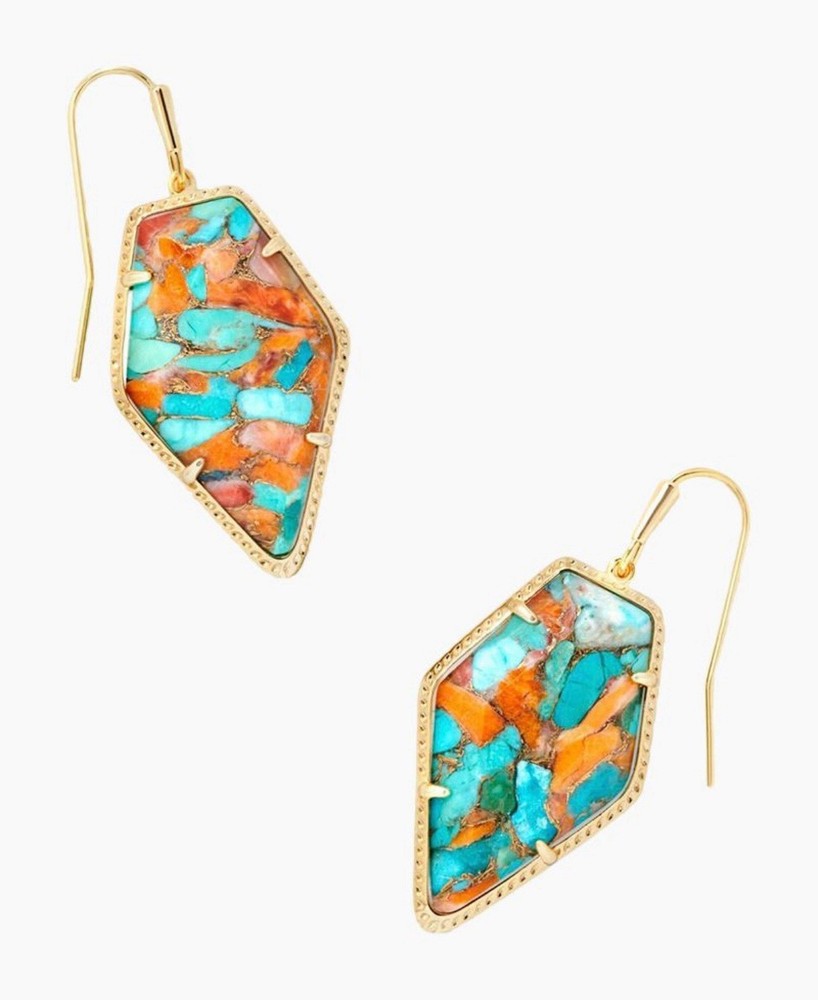 Kendra Scott Gold-Tone Bracelet and Earrings Set with Turquoise Stones