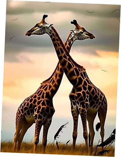 5D Dusk Giraffe Diamond Painting Kits - DIY Diamond Art Kits for Adults