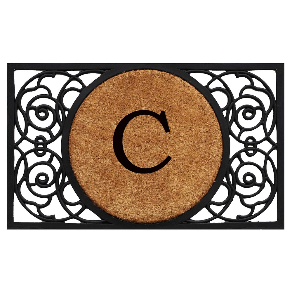 18x30 Armada Circle Monogram Doormat with Letter C Design