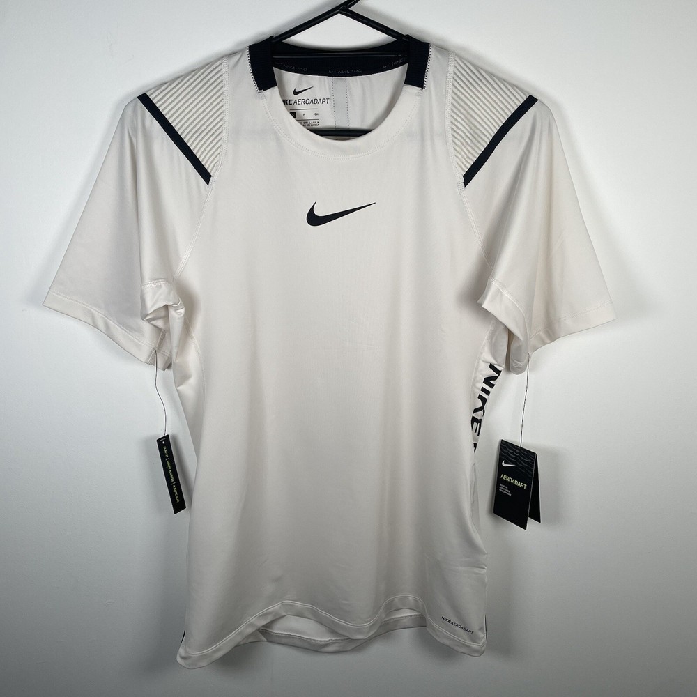 Nike Pro Aeroadapt Tight Top Training Shirt Slim Fit BNWT White Mens Size UK S