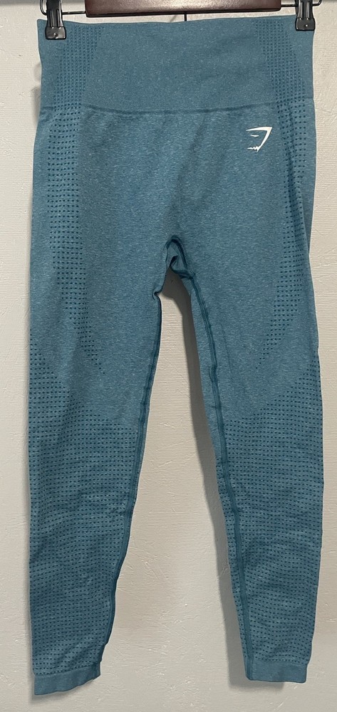 Gymshark Womens Blue Heather Vital Seamless High Rise Leggings Size Small