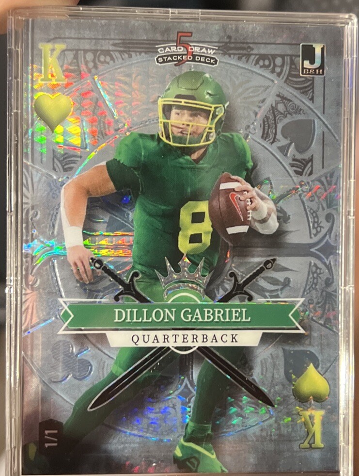 Dillon Gabriel 1/1 King Of Hearts 5 Card Draw Wildcard HOLO LUX