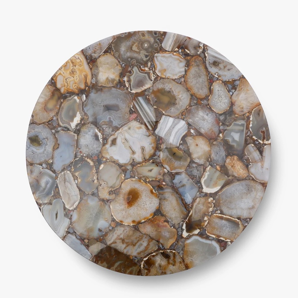 15x15 Natural Agate Coffee Table Top Round Side Table