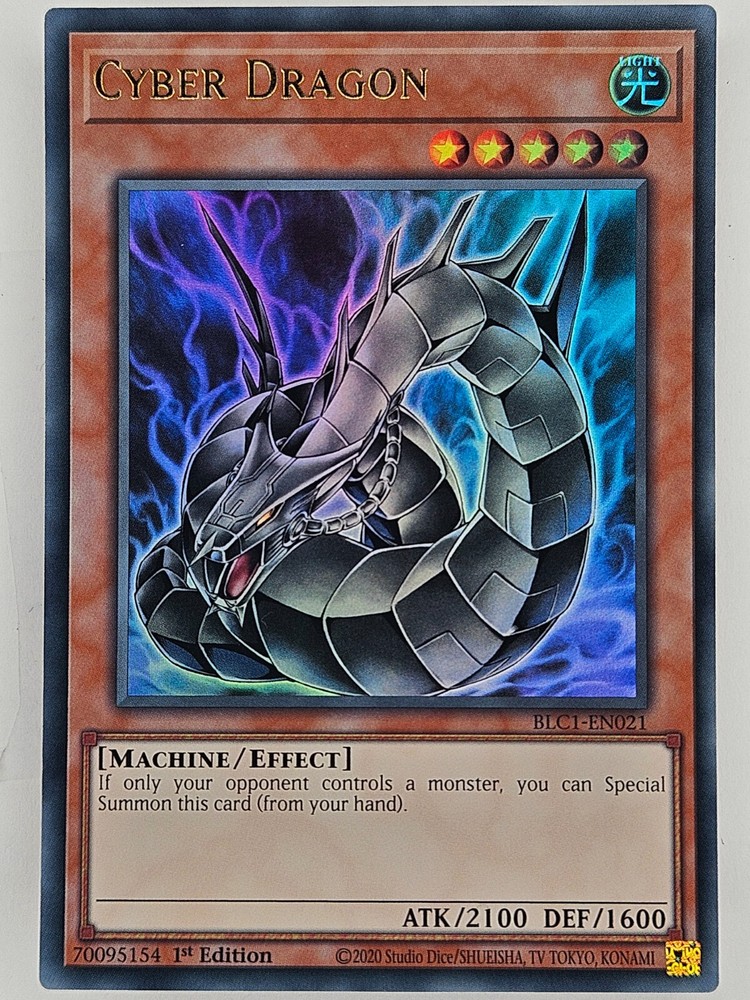 Yu Gi Oh Cyber Dragon Gold Ultra Rare Alt Art BLC1-EN021