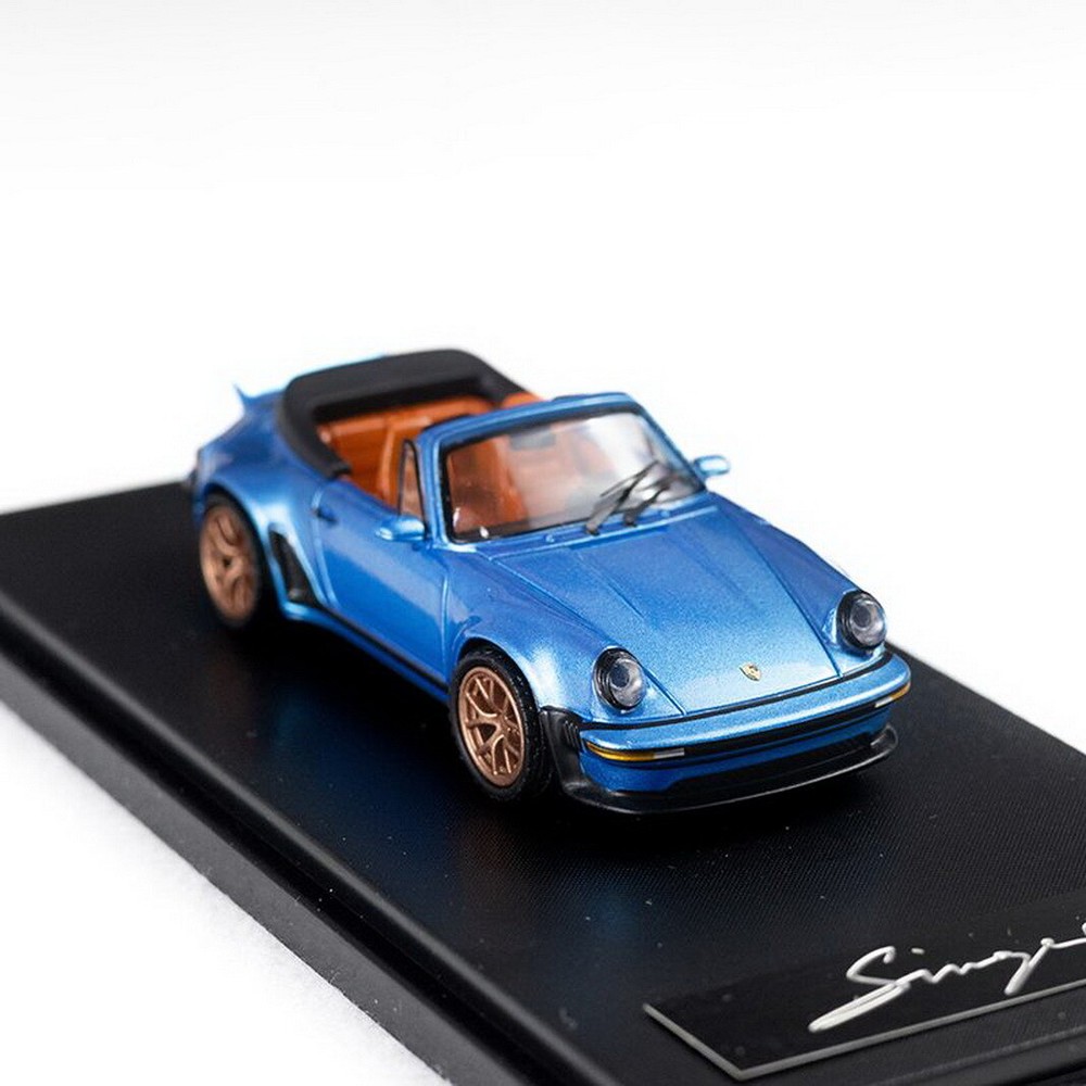 RM 1/64 Scale Porsche 930 Singer Turbo Study Cabriolet Blue Diecast Car Model