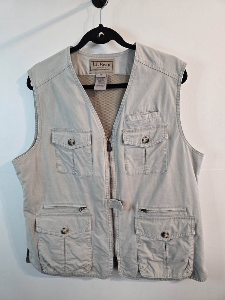 Vintage LL Bean Vest Mens XL Outdoor Fishing Photography Cargo Utility Gorp