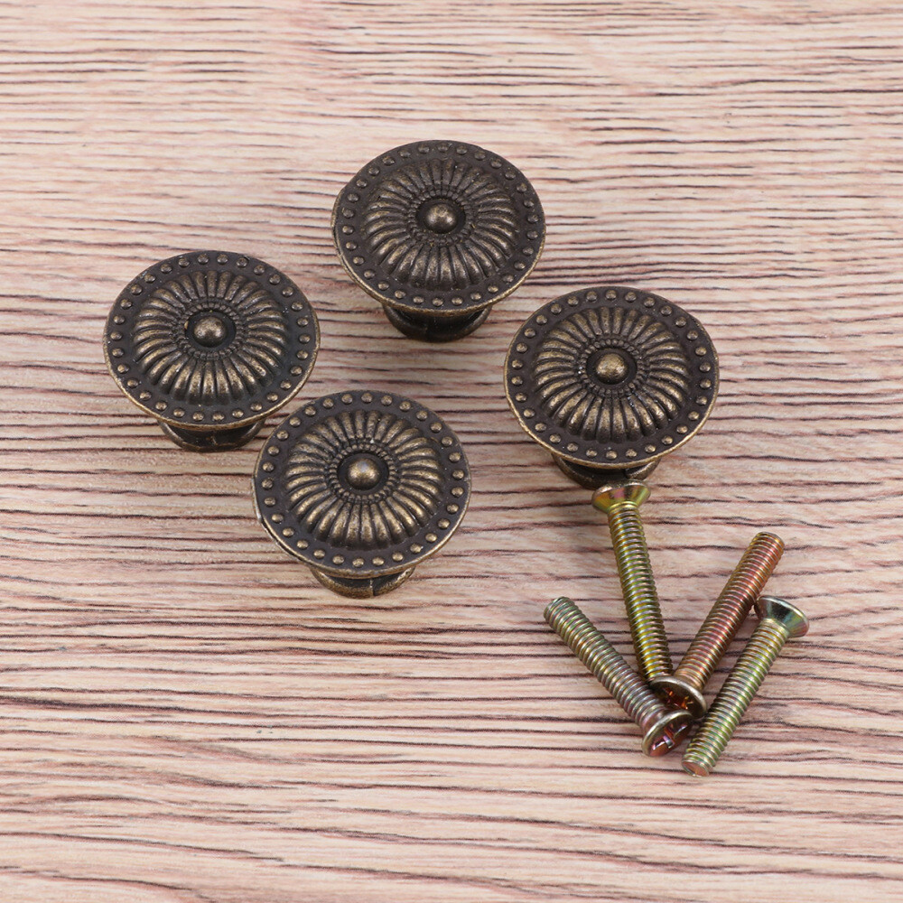 4 Pcs Pull Knob Antique Cabinet Knobs Pulls Drawer Bar