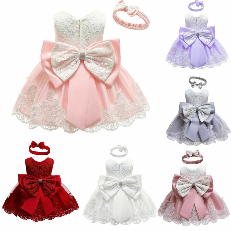 Children Baby Girl Princess Lace Dress Wedding Birthday Party Evening Dress