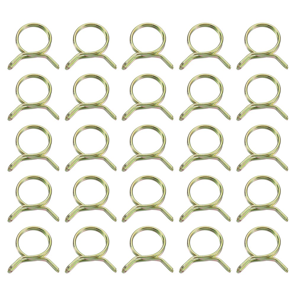 25Pcs Double Wire Spring Hose Clamps, 18mm Tube Clips, Color Zinc