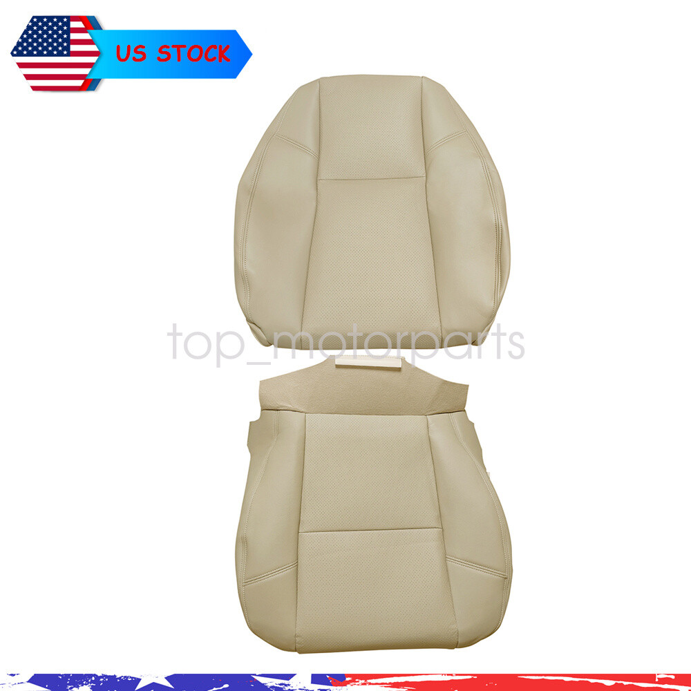 For 07-14 Cadillac Escalade Driver Side Bottom & Top Back Leather Seat Cover Tan
