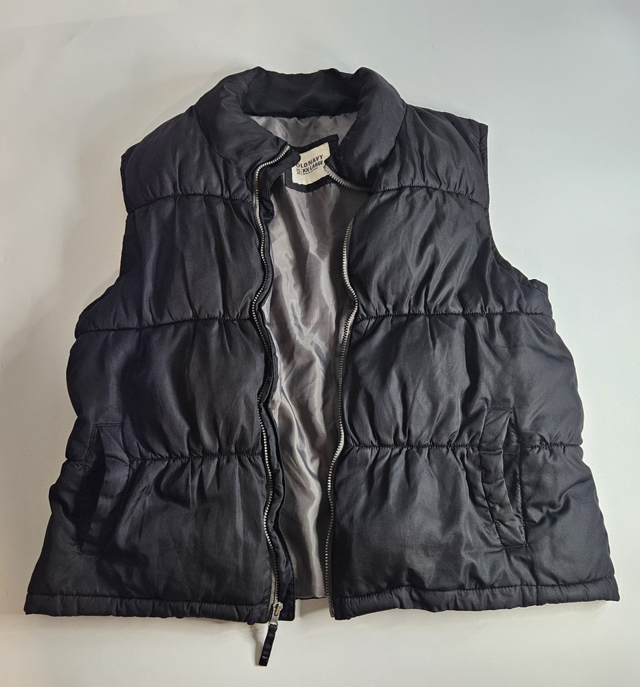 Old Navy Men's XXL Puffer Vest Zip Up Navy Black
