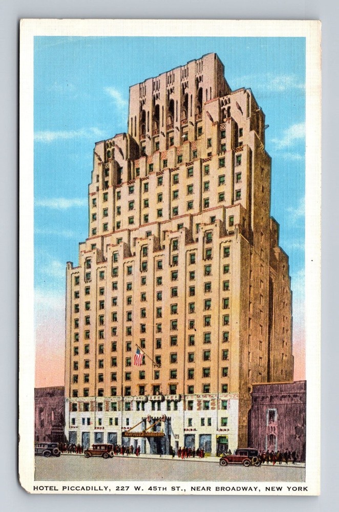 New York City NY, Hotel Piccadilly, Souvenir, Vintage Postcard