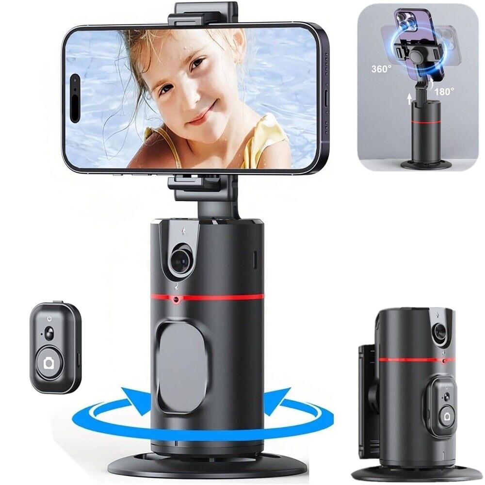 Auto Face Tracking Tripod with 360° Rotation, Auto Tracking Phone Stand for Smart Shooting and Hands-Free Recording