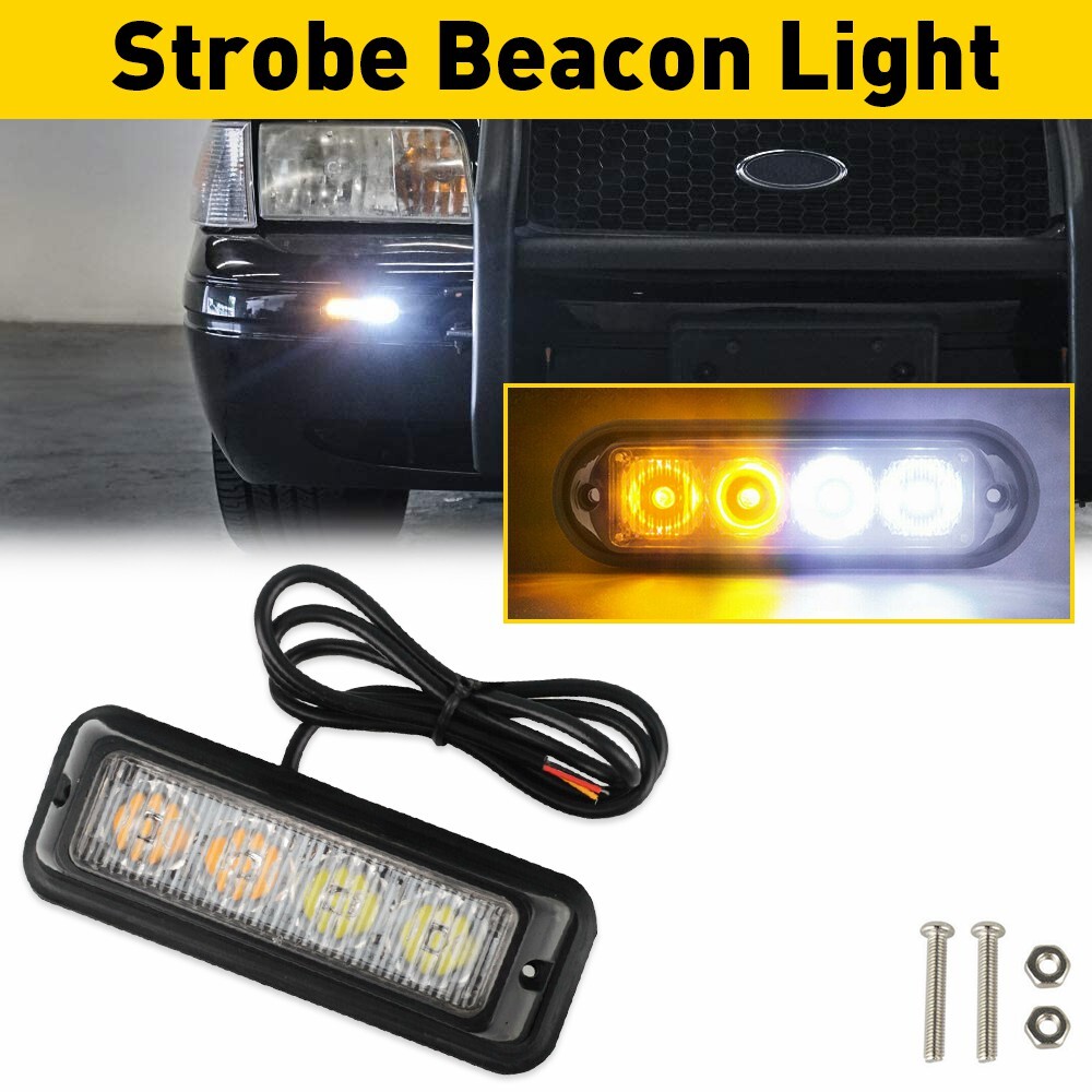 LED Light Strobe Bar Flashing Warning Hazard Beacon 12-24V Pickup ATV, UTV