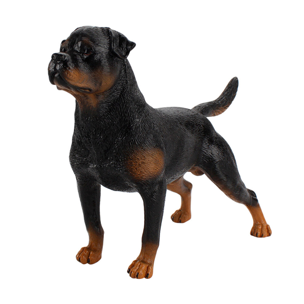 Rottweiler Model Imitation Dog Plaything Realistic Animal B Toys Puppy