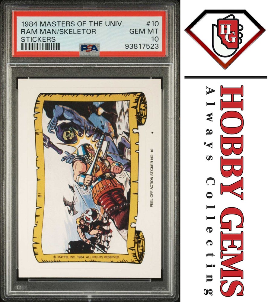 1984 MOTU He-Man Ram Man Skeetor PSA 10 Sticker #10 C3