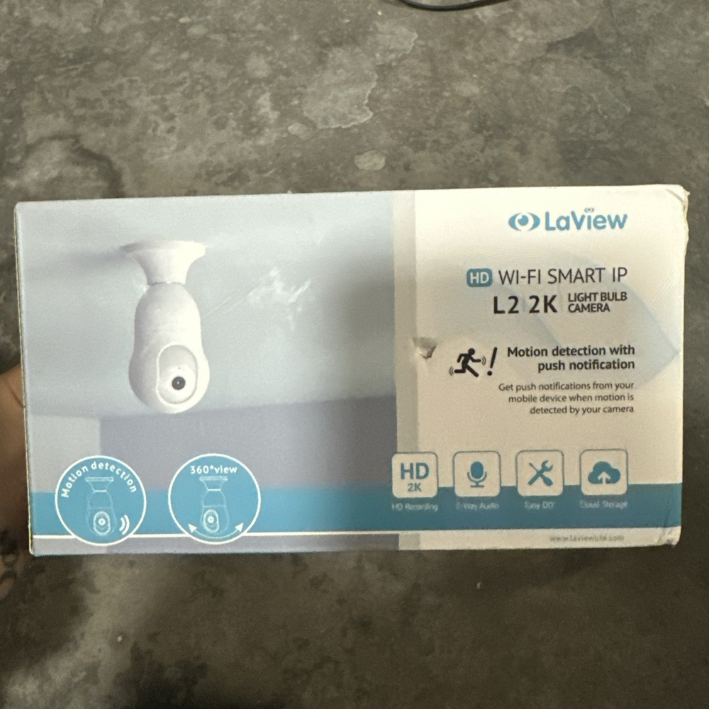 LaView HD Wi-Fi Smart IP L2 2K Light Bulb Camera