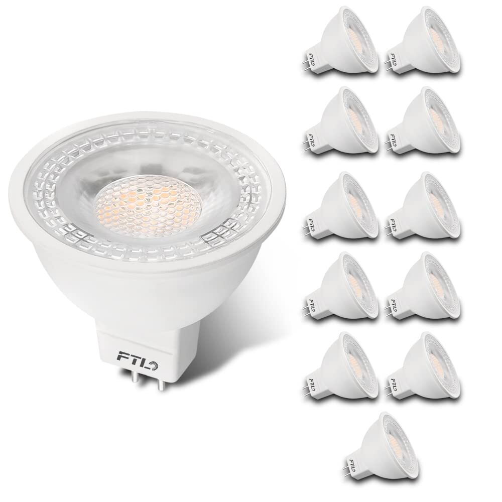 12-Pack MR16 LED Bulb 3000K Warm White GU5.3 12V 5W 50W Halogen Equivalent Bi...