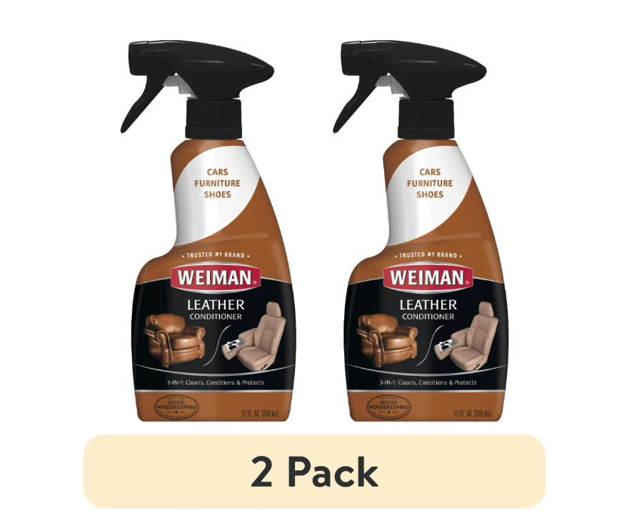 Weiman LEATHER CONDITIONER CLEANER Protect Restore Car Auto Seat Sofa 12oz spray