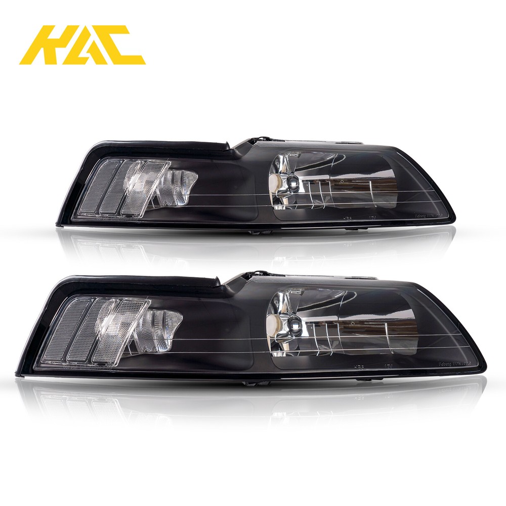 Ford Mustang 2001-2004 Black Headlights Headlamps Signal Lamps