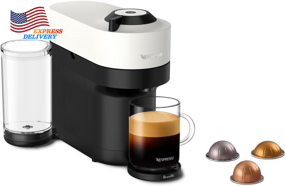 Nespresso Vertuo Pop Coffee & Espresso Machine by Breville in Coconut White - New USA Model  