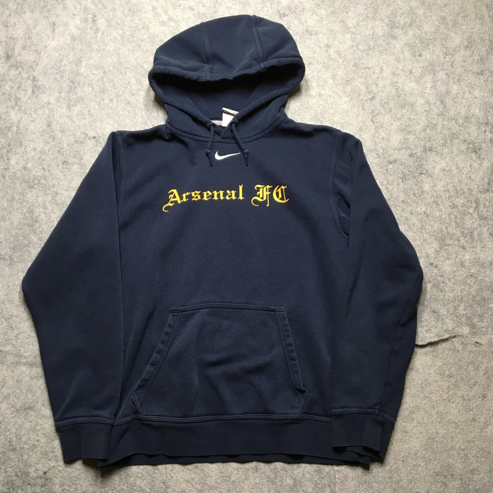Arsenal FC Hoodie Sweatshirt Mens Small Blue Premier League Soccer Nike Pullover