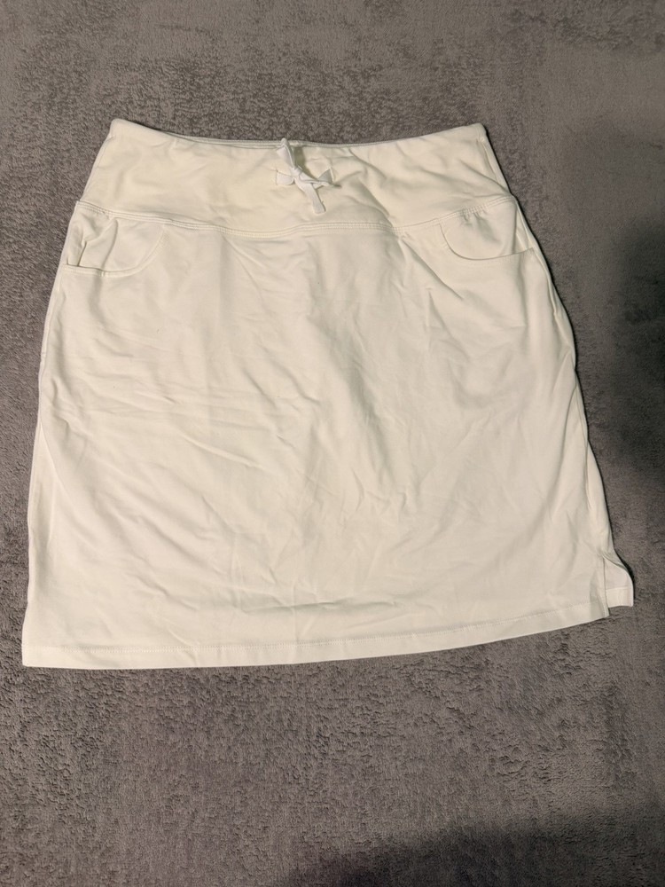 Baleaf Women’s Athletic Skort White Size L Built-In Shorts Pockets Activewear
