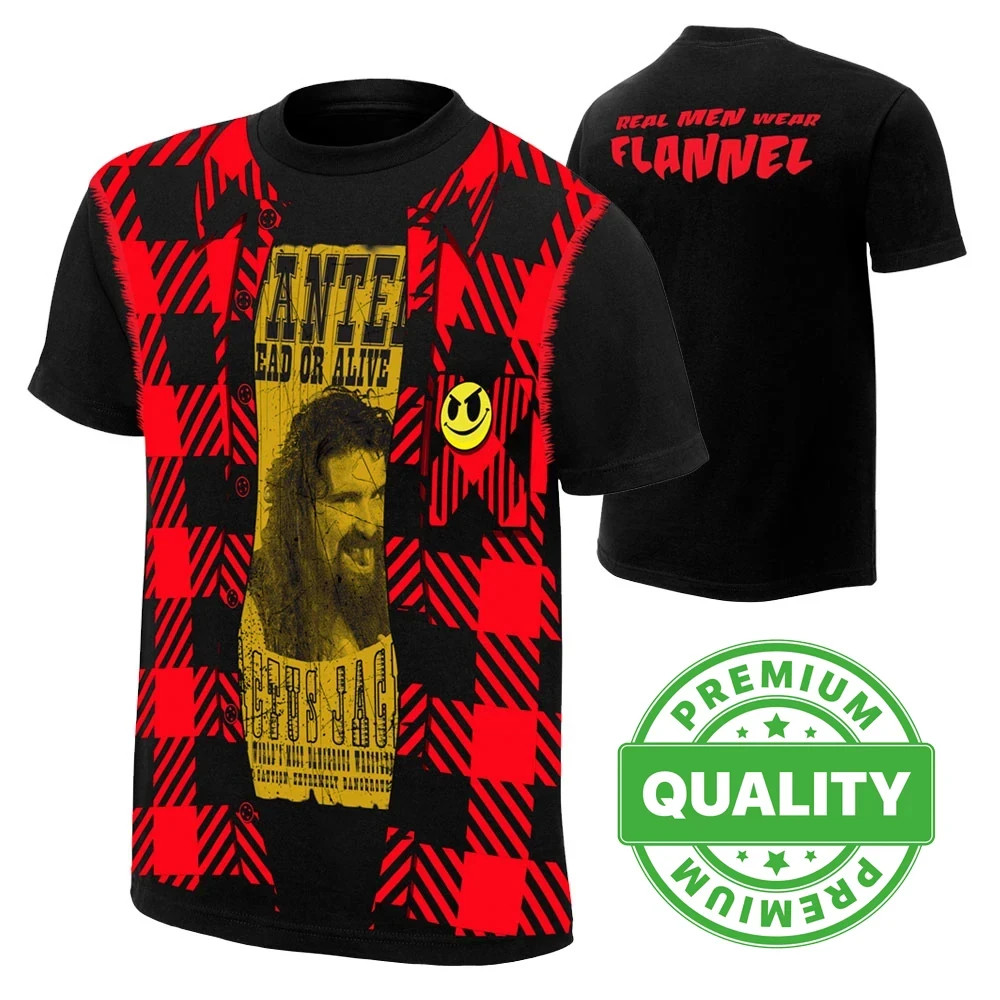 Mick Foley Real Men Wear Flannel 3D AOP Shirt Polyester Unisex S-5XL