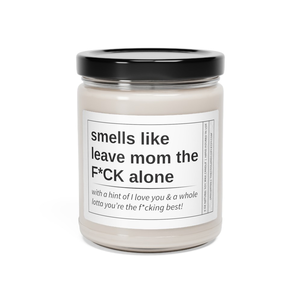 Mothers day gift for mom | Funny smells like 9oz natural soy wax scented candle-image