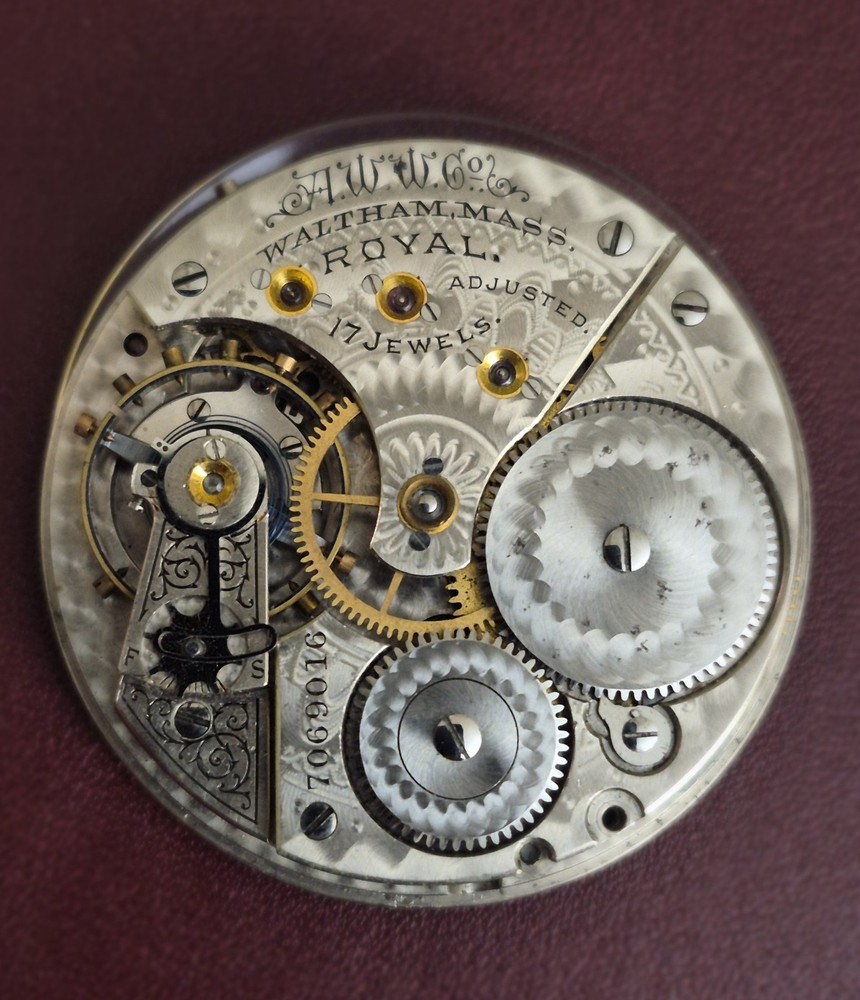 Antique 16 Size Waltham Royal 17 Jewel Mechanical Pocket Watch Movement USA