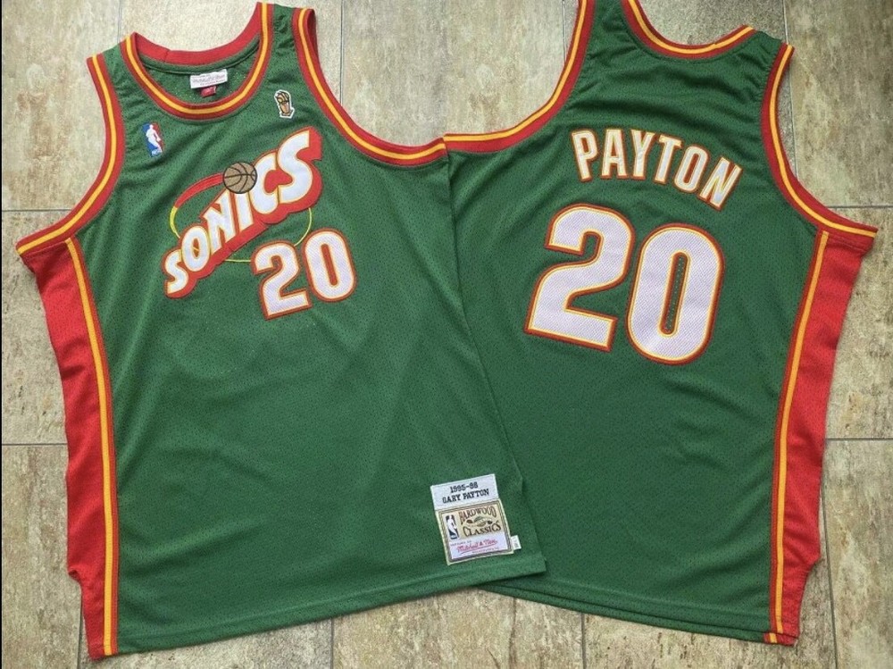 Seattle SuperSonics Gary Payton green regular season basketball retro jersey