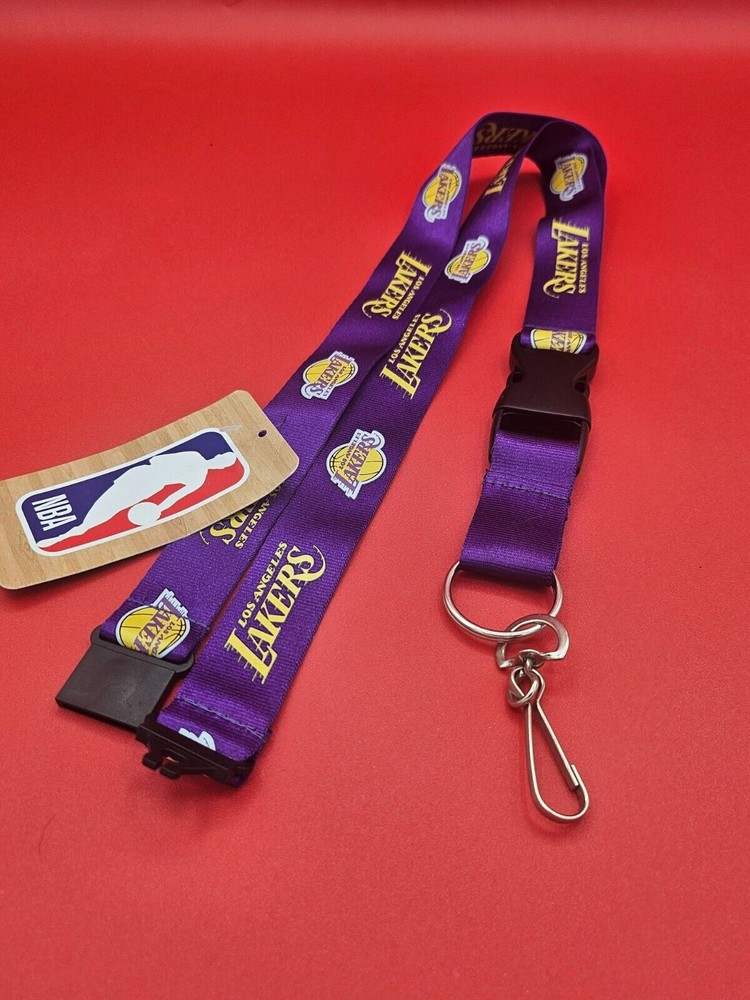 NBA LOS ANGLES LAKERS LANYARD LICENSED KEYCHAIN BREAKAWAY PURPLE NEW 2015