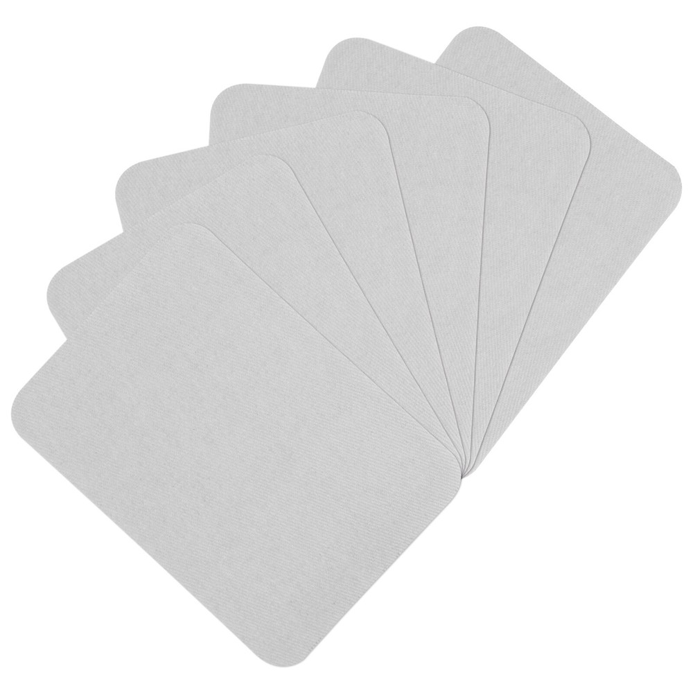 6Pcs 3x4.25 Inch Grey Iron-On Cotton Fabric Patches for Clothing Repair