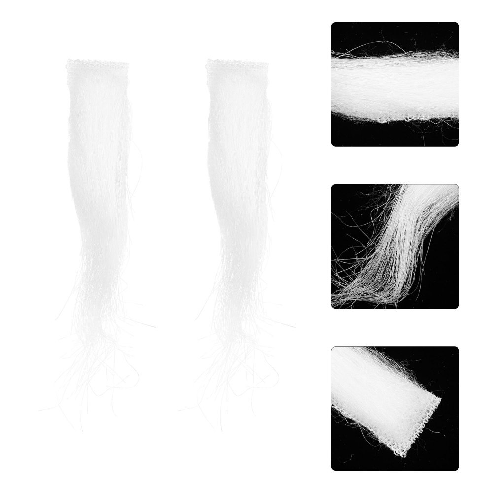 2 Pcs Package of Fake White Costume Eyebrows Christmas Santa Party Props Man