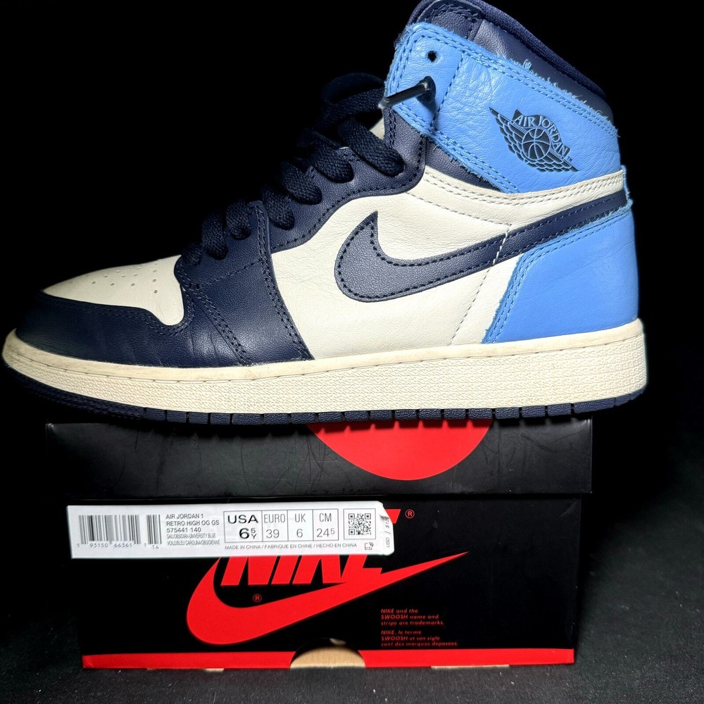 Nike Air Jordan 1 Retro high OG GS Obsidian Men's Shoes - Size 6.5 - 575441 140