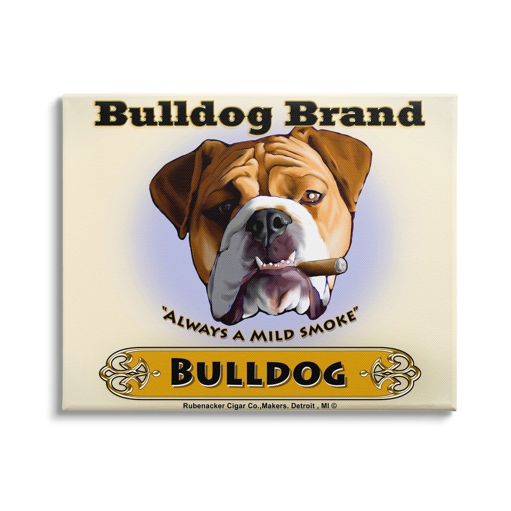 Stupell Bulldog Brand Mild Smokes Vintage Pet Advertisement