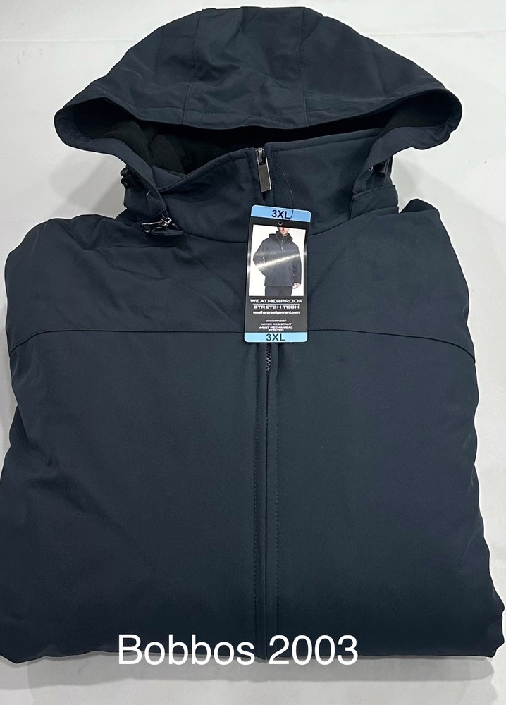 Weatherproof Men’s Stretch Tech Hood Jacket, Blue, Size 3XL
