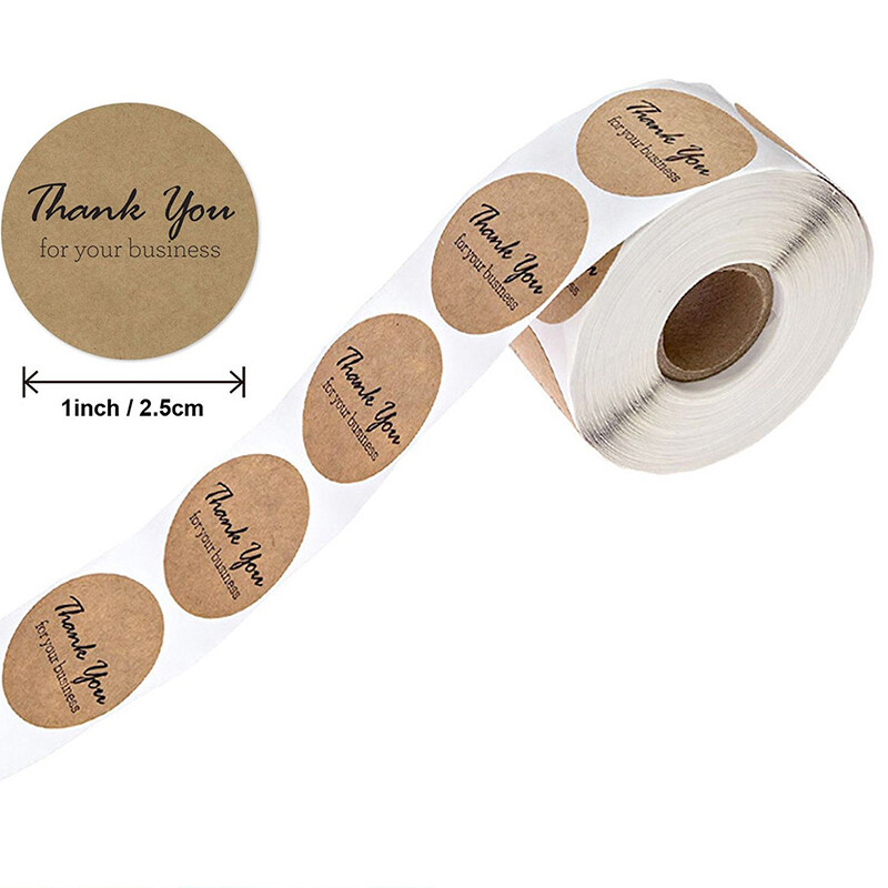 500pcs A5 Handmade Thank You Stickers for Order Packaging Seals in Kraft Paper
